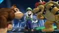 Up taunt's last animation alongside Donkey Kong and Bowser.