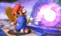 Mario reflecting a projectile in Super Smash Bros. for Nintendo 3DS.