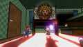5-Volt spotting Ness after appearing out of the sketchbook; note how, due to inaccurate lighting, Mario is not affected.