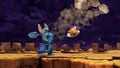 Shovel Knight digging up food on Find Mii.