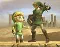 Taunting with Link on Mushroomy Kingdom.