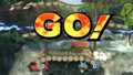Snake and King K. Rool begin their battle on the stage.