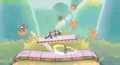 Link's Spin Attack is considerably more slanted, and has no red effects to it.