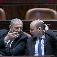 Interior Minister Aryeh Deri (L) speaks with Education Minister Nafatli Bennett during the opening of the winter session of the Knesset, Jerusalem, October 31, 2016. (Yonatan Sindel/Flash90) Interior Minister Aryeh Deri (L) speaks with Education Minister Nafatli Bennett during the opening of the winter session of the Knesset, Jerusalem, October 31, 2016. (Yonatan Sindel/Flash90)