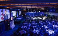 Over 1,200 people gather for a Friends of the IDF gala in New York on October 23, 2017. (Shahar Azran/FIDF)