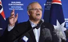 Australian Prime Minister Scott Morrison speaks at a business breakfast in Darwin, April 24, 2019. (Mick Tsikas/AAP Image via AP) Australian Prime Minister Scott Morrison speaks at a business breakfast in Darwin, April 24, 2019. (Mick Tsikas/AAP Image via AP)