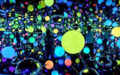 From the interior of an infinity mirror room created by Japanese artist Yayoi Kusama, now part of the permanent collection of the Tel Aviv Museum of Art, beginning in June 2025 (Credit Kfir Sivan)