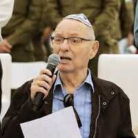 Yariv Ben-Eliezer, the grandson of David Ben-Gurion, speaks at a memorial for his grandfather in Sde Boker on November 26, 2025. (Screenshot/GPO)