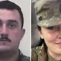 This combo from photos  provided by the US Attorney's Office on Thursday, Nov. 27, 2025, show National Guard members, from left, Staff Sgt. Andrew Wolfe and Specialist Sarah Beckstrom. (US Attorney’s Office via AP)