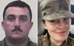 This combo from photos  provided by the US Attorney's Office on Thursday, Nov. 27, 2025, show National Guard members, from left, Staff Sgt. Andrew Wolfe and Specialist Sarah Beckstrom. (US Attorney’s Office via AP)