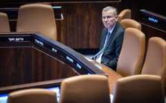 Justice Minister Yariv Levin attends a plenum session at the Knesset in Jerusalem, October 29, 2025. (Chaim Goldbergl/Flash90)