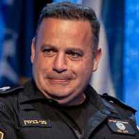 Commander of the Lahav 433 Unit, Manny Binyamin, attends a ceremony at the National Police Academy in Beit Shemesh, April 20, 2025. (Oren Ben Hakoon/Flash90)