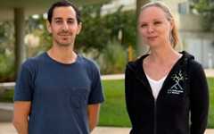 MD-PhD candidate Alon Zemer, left, and Dr. Alexandra Tsitrina of Ben-Gurion University of the Negev. (Courtesy)