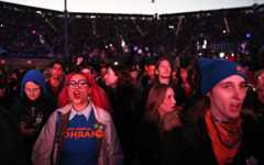 People cheer while listening to speakers during a rally for New York City mayoral candidate Zohran Mamdani, in New York, October 26, 2025. (AP Photo/Heather Khalifa)
