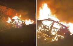 The aftermath of an Israeli strike targeting a car in the Lebanese town of Majdal Anjar, February 15, 2026. (Screenshot: X) The aftermath of an Israeli strike targeting a car in the Lebanese town of Majdal Anjar, February 15, 2026. (Screenshot: X)