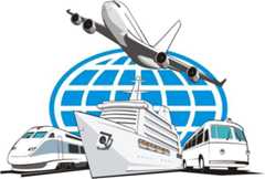 Diversos tipos de meio de transporte.