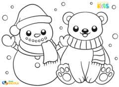 Boneco de neve e urso polar