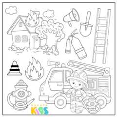 Bombeiro e seus equipamentos no combate ao fogo