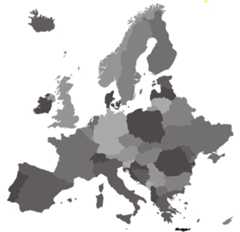 Mapa político do continente europeu