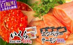 ＼大人気品／ エンペラーサーモン 900g × 訳あり いくら 400g ( 200g ×2 ) の 親子丼セット サーモン 小分け 刺身 食べ方いろいろ 醤油漬け 鮭卵 鮭いくら 海鮮 送料無料 人気 ランキング 北海道 白糠町 ※2025年8月末までにお届け※_I029-0914-2508