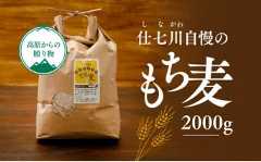 【仕七川育ちのもち麦 2,000g】清流と綺麗な土が育て、イナキ干しで仕上げた美味しいもち麦 ※着日指定不可