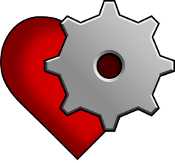 Future Proof Games logo - a heart with an embedded gear