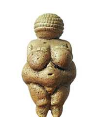 V&ecirc;nus de Willendorf, uma das obras de arte mais conhecidas da Pr&eacute;-Hist&oacute;ria.