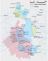 Mapa com a localiza&ccedil;&atilde;o dos astecas.