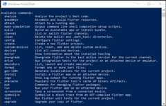 Figure 1.1 – Available commands in Flutter