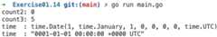Figure 1.20: Output showing getting values from pointers