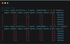 Figure 1.2 &ndash; Using the xlsx library and the read.xlsx() function to open the Excel file we&rsquo;ve created