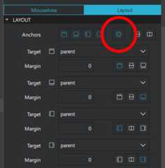 Figure 1.25 – Selecting the fill anchor button to make the item follow the size of its parent object