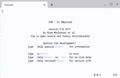 Figure 1.21 – Vim welcome screen, as seen in the ChromeOS terminal