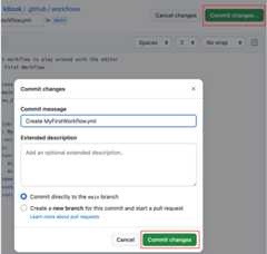 Figure 1.15 &ndash; Committing the workflow file