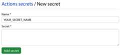 Figure 1.21 &ndash; Adding a new secret