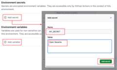 Figure 1.29 &ndash; Adding secrets and variables to environments