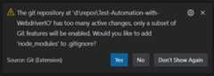 Figure 2.19 – VS Code detects that the node_modules folder can be ignored