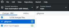 Figure 2.20 – GitHub Desktop indicates over 12,000 files to be committed to the new repo