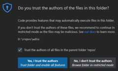 Figure 2.9 – Trusting the authors of a project