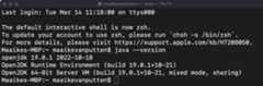 Figure 1.2 – The macOS terminal output where Java 19 is installed