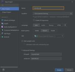 Figure 1.8 – Wizard to create a new project
