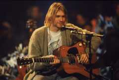 Kurt Cobain performs with Nirvana at a taping of 'MTV Unplugged' in 1993. (Credit: Frank Micelotta/Getty Images)