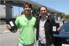 Patrick Buckley (left) and Craig Dalton, with DODOcase iPad cases.