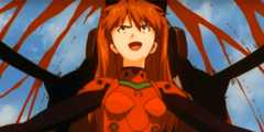 Asuka in Neon Genesis Evangelion smirking