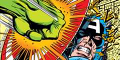 Hulk punches Captain America's shield