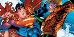 Superman fighting Aquaman