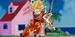 Dragon Ball Z anime's Super Saiyan Goku and the Kame House