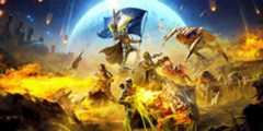 A squad of Helldivers fighting off Terminids from all sides.