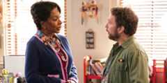 Barbara Howard (Sheryl Lee Ralph) and Charlie Kelly (Charlie Day) talking in the Abbott Elementary and It's Always Sunny In Philadelphia crossover