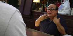 Frank celebrating Barbara's death in the It's Always Sunny in Philadelphia episode 